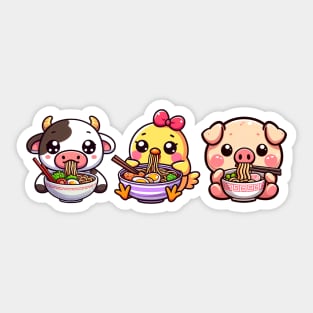 Anime Kawaii Farm Animals Sticker